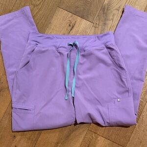 Figs Women's Scrub Pants in Lavender and Teal